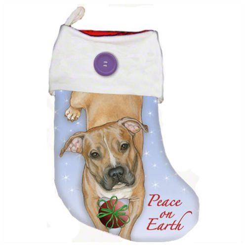 Pit Bull Fawn Christmas Stocking