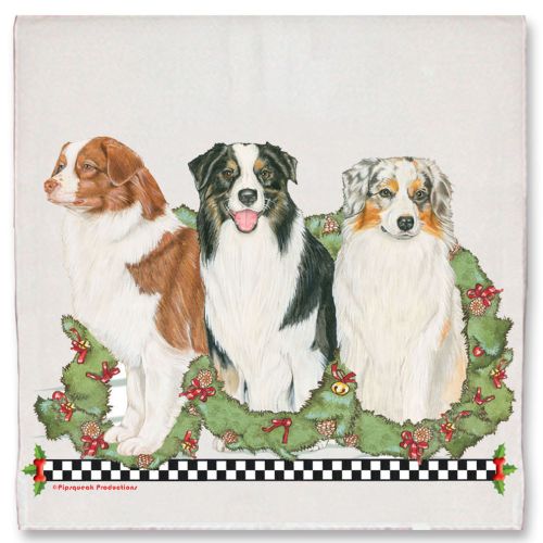 Australian Shepherd Aussie Dog Christmas Kitchen Towel Holiday Pet Gifts