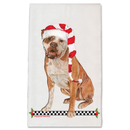 American Bulldog Christmas Kitchen Towel Holiday Pet Gifts