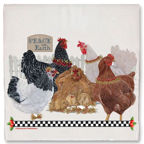 Chicken Farm Group Christmas Kitchen Towel Holiday Pet Gifts
