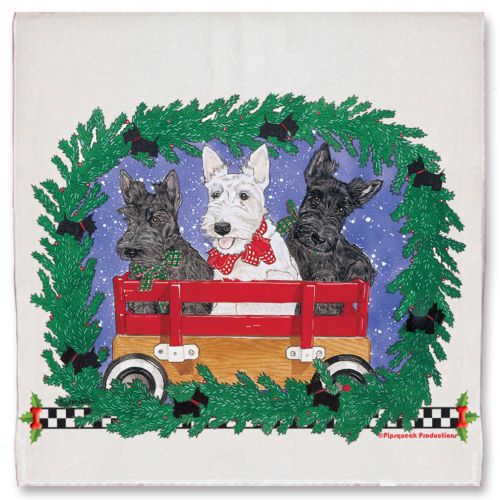 Scottish Terrier Scottie Dog Christmas Kitchen Towel Holiday Pet Gifts