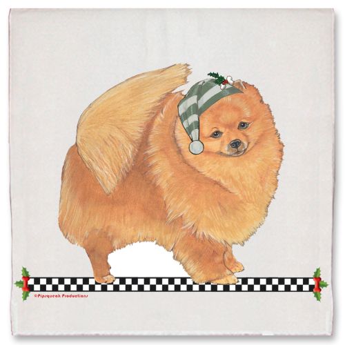 Pomeranian Christmas Kitchen Towel Holiday Pet Gifts