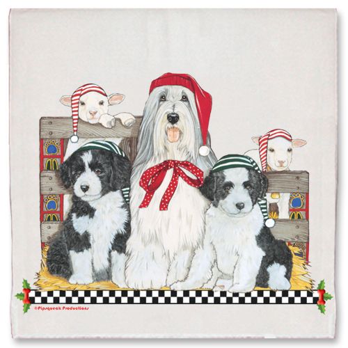 Bearded Collie Christmas Kitchen Towel Holiday Pet Gifts