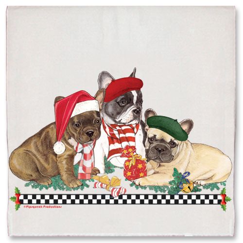 French Bulldog Frenchie Dog Christmas Kitchen Towel Holiday Pet Gifts