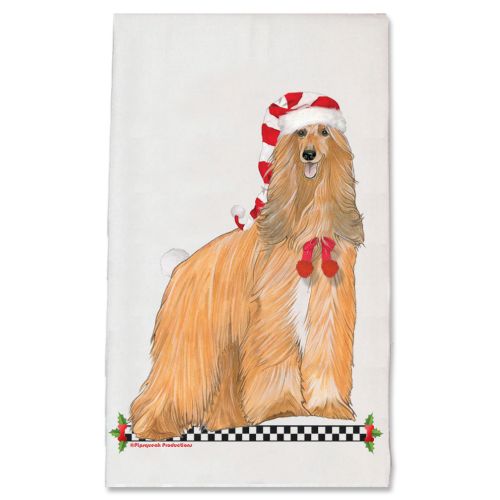 Afghan Hound Dog Christmas Kitchen Towel Holiday Pet Gifts