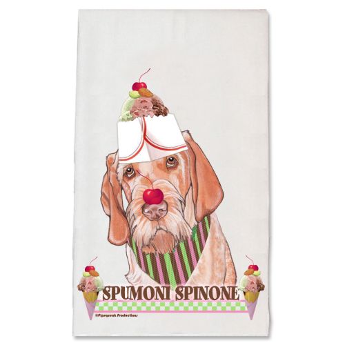 Italian Spinone Dog Spumoni Spinone Ice Cream Kitchen Dish Towel Pet Gift