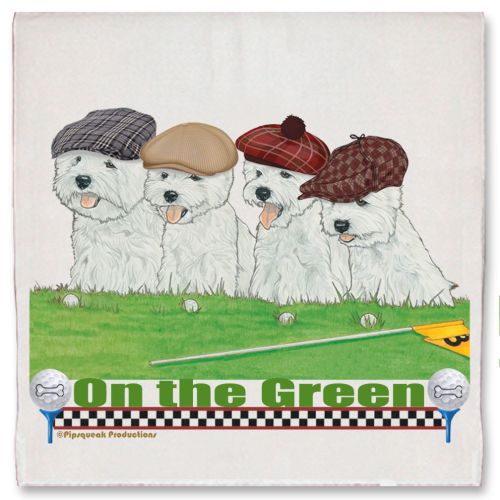 West Highland Terrier Westie Dog On the Green Kitchen Dish Towel Pet Gift
