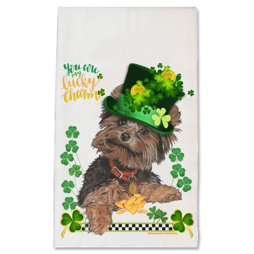 Yorkshire Terrier Saint Patrick's Day Kitchen Dish Towel Pet Gift