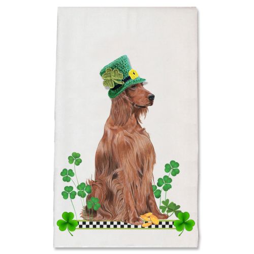 Irish Setter Saint Patrick's Day Kitchen Dish Towel 