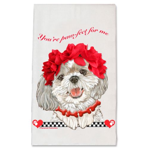 Shih Tzu Valentine’s Day Kitchen Dish Towel Pet Gift