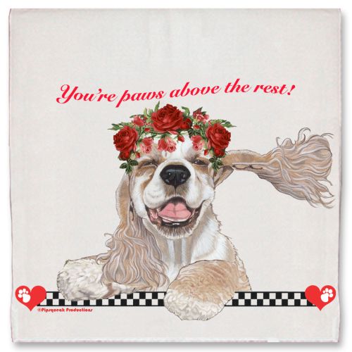 Cocker Spaniel Valentine’s Day Kitchen Dish Towel Pet Gift