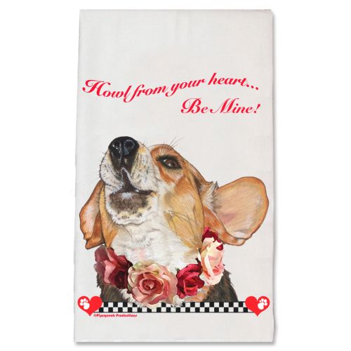 Beagle Valentine’s Day Kitchen Dish Towel Pet Gift