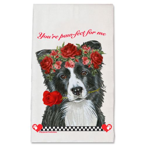 Border Collie Valentine’s Day Kitchen Dish Towel Pet Gift