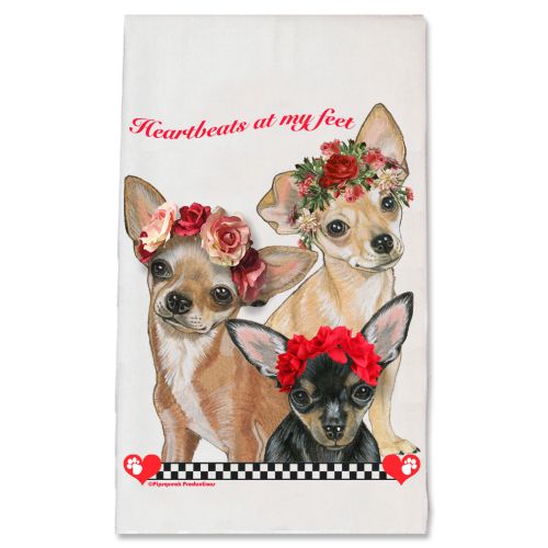 Chihuahua Valentine’s Day Kitchen Dish Towel Pet Gift