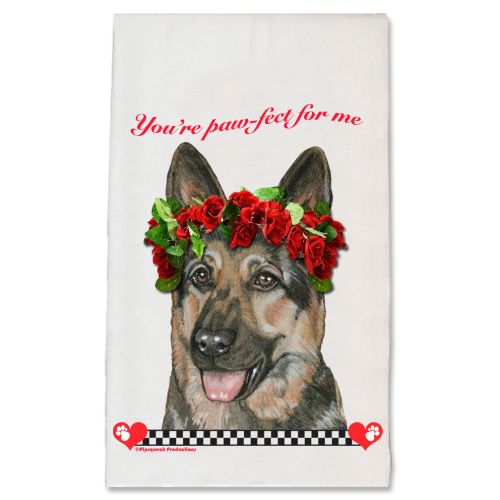 German Shepherd Valentine’s Day Kitchen Dish Towel Pet Gift