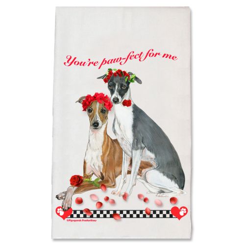 Italian Greyhound Valentine’s Day Kitchen Dish Towel Pet Gift