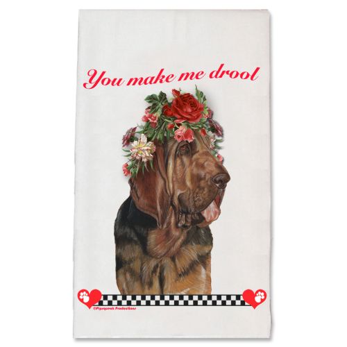 Bloodhound Valentine’s Day Kitchen Dish Towel Pet Gift