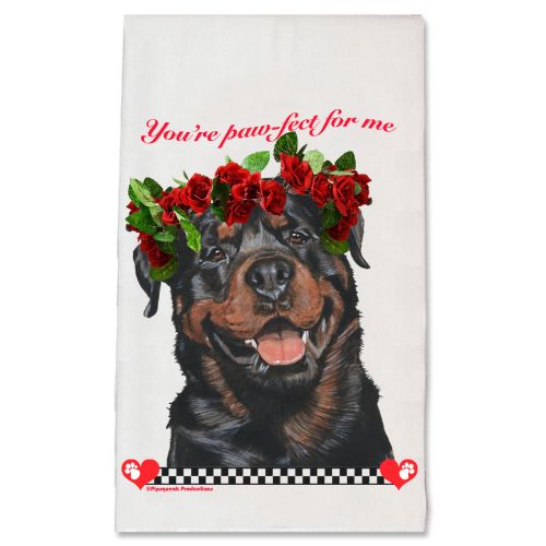 Rottweiler Rottie Dog Valentine’s Day Kitchen Dish Towel Pet Gift