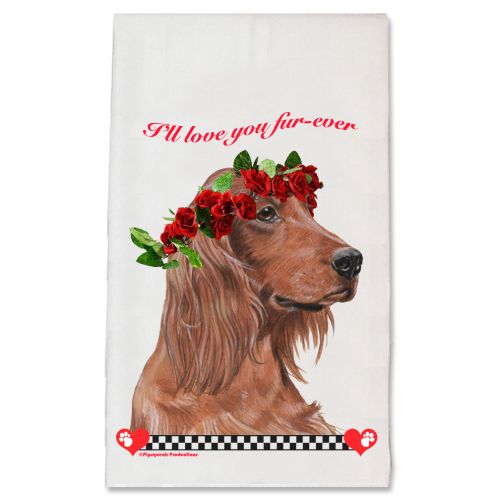 Irish Setter Valentine’s Day Kitchen Dish Towel Pet Gift