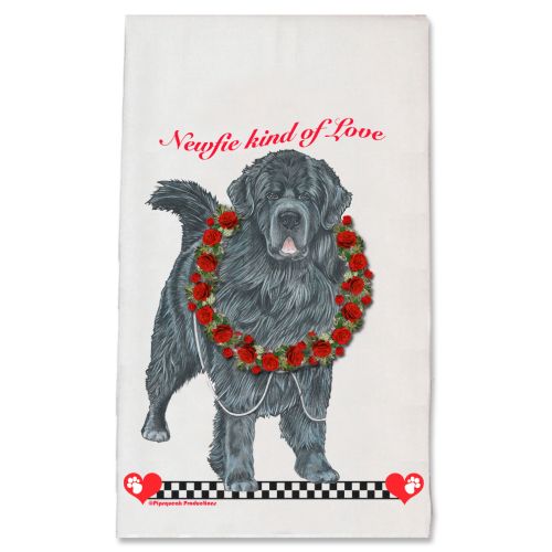 Newfoundland Newfie Valentine’s Day Kitchen Dish Towel Pet Gift