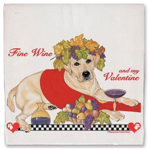 Labrador Retriever Yellow Lab Valentine’s Day Kitchen Dish Towel Pet Gift