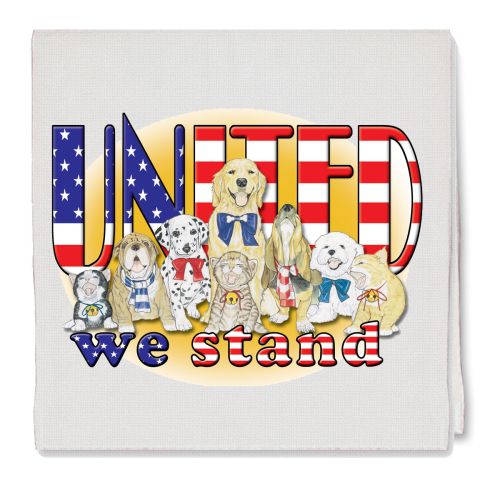 Dogs and Cats Patriotic Kitchen Dish Towel Pet Gift