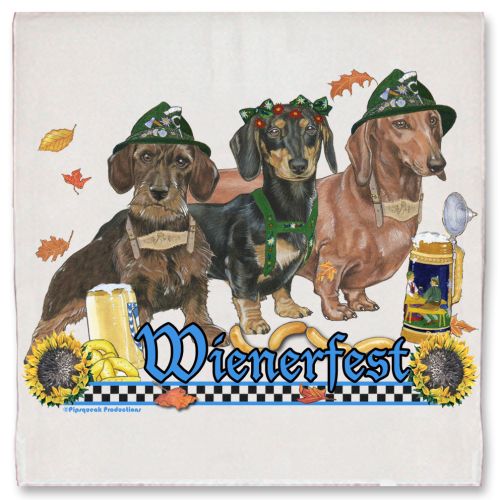 Dachshund Doxie Dog Wienerfest Kitchen Dish Towel Pet Gift