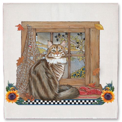 Maine Coon Cat Kitchen Dish Towel Pet Gift