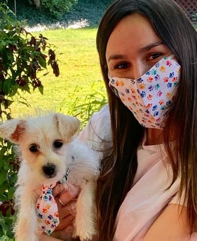 Face Mask For Adult & Kids, with Matching  Dog Necktie Set, Cotton Fabric, Washable, Reusable Handmade In USA