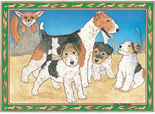 Fox Terrier Wire Blank Note Cards Boxed