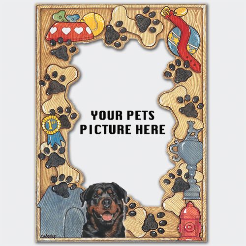 Rottweiler Wooden Picture Frame Die-Cut 2-Dimensional 5” x 7” Holds 4" x 6" Photo 