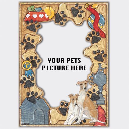 Whippet Wooden Picture Frame Die-Cut 2-Dimensional 5” x 7” Holds 4" x 6" Photo 
