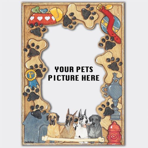 Great Dane Wooden Picture Frame Die-Cut 2-Dimensional 5” x 7” Holds 4" x 6" Photo 