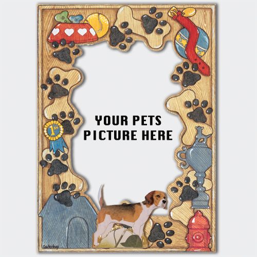 Beagle Wooden Picture Frame Die-Cut 2-Dimensional 5” x 7” Holds 4" x 6" Photo 