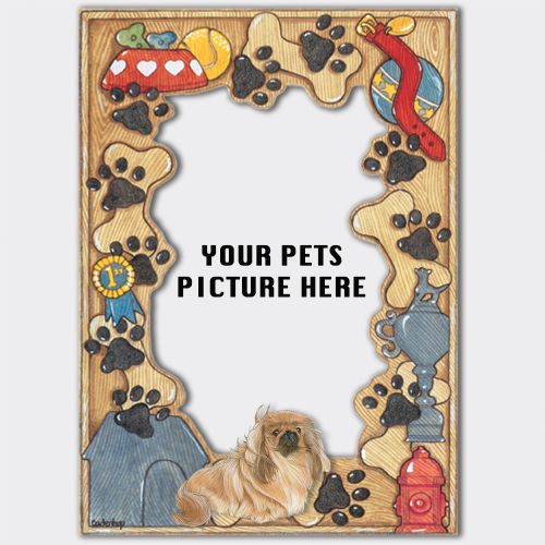 Pekingese Wooden Picture Frame Die-Cut 2-Dimensional 5” x 7” Holds 4" x 6" Photo 
