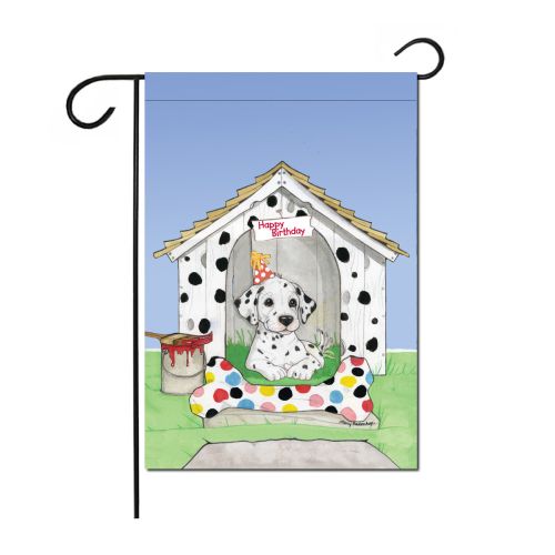 Dalmatian Puppy Party Garden Flag Double Sided 12” x 17