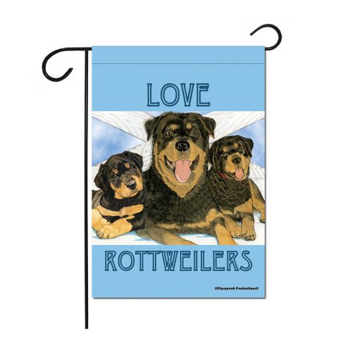 Rottweiler Garden Flag Double Sided 12” X 17"