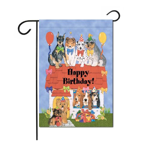 Dog Party Garden Flag Double Sided 12” x 17”