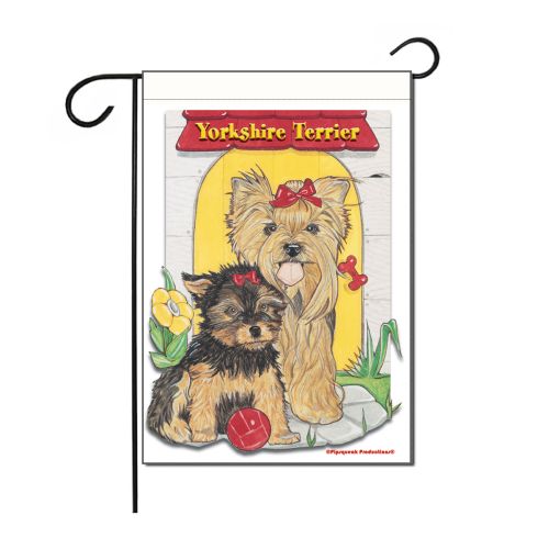 Yorkshire Terrier Yorkie Garden Flag Double Sided 12” X 17”