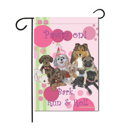Dog Party Garden Flag Double Sided 12” x 17”