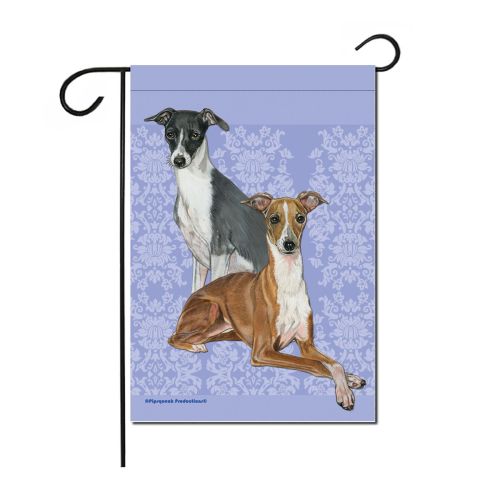 Italian Greyhound Garden Flag Double Sided 12” x 17”
