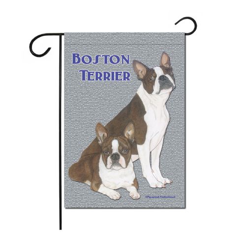Boston Terrier Garden Flag Double Sided 12” x 17”