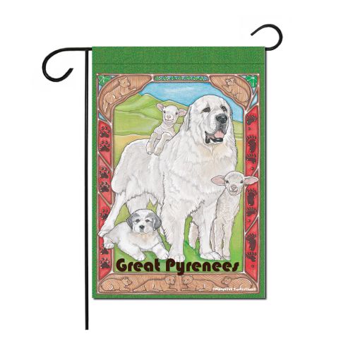 Great Pyrenees Garden Flag Double Sided 12” x 17”