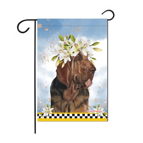Bloodhound Floral Garden Flag Double Sided 12 x 17 in. 