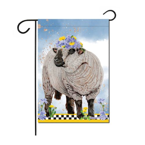 Hampshire Sheep Floral Garden Flag Double Sided 12 x 17 in. 