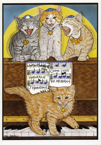 Cat Hanukkah Cards Set of 10 cards & 10 envelopes