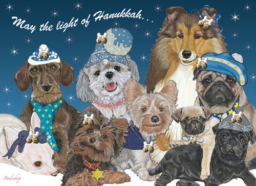 Dog Hanukkah Cards Set of 10 cards & 10 envelopes