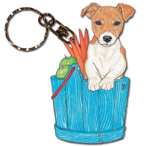 Jack Russell Terrier Smooth Haired Keychain Wooden