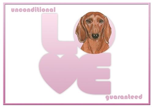 Dachshund Love Note Card 3.5 x 5 with envelope