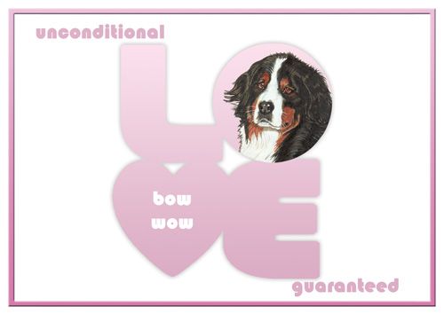 Bernese Mountain Dog Love Note Cards Set of 10 cards & 10 envelopes